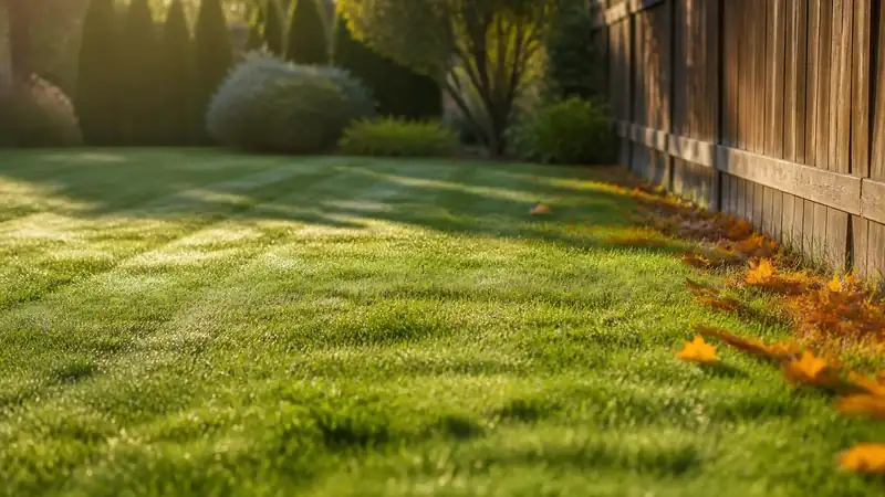A mowed cool-season lawn in early autumn, the season when most of its yearly feeding goes on.